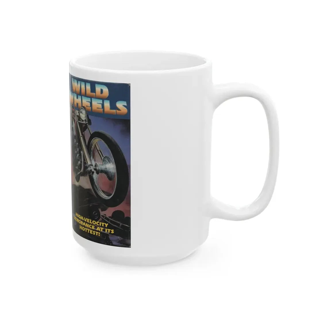 WILD WHEELS (VHS COVER) - White Coffee Mug - Go Mug Yourself