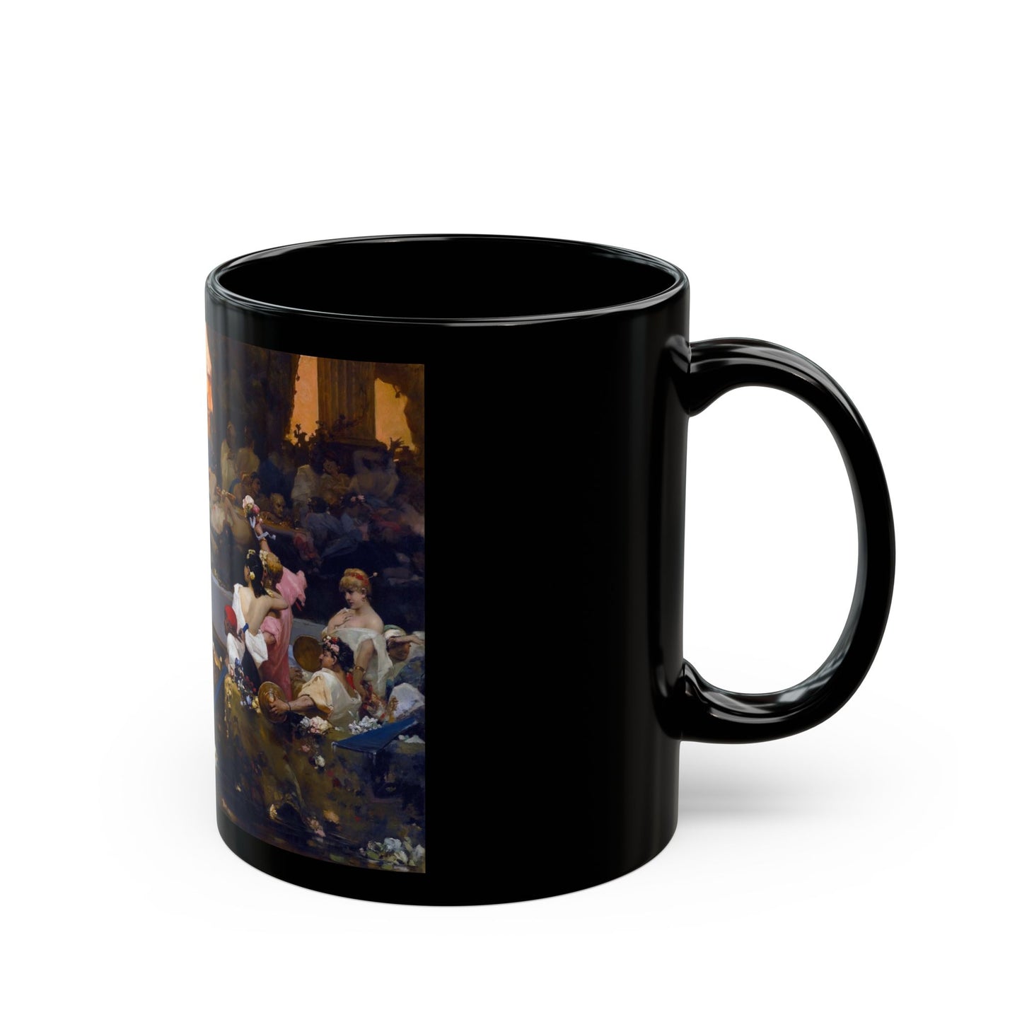 Wilhelm Aleksandrovich Kotarbinski (1849-1921) Roman Orgy - Black Coffee Mug-Go Mug Yourself