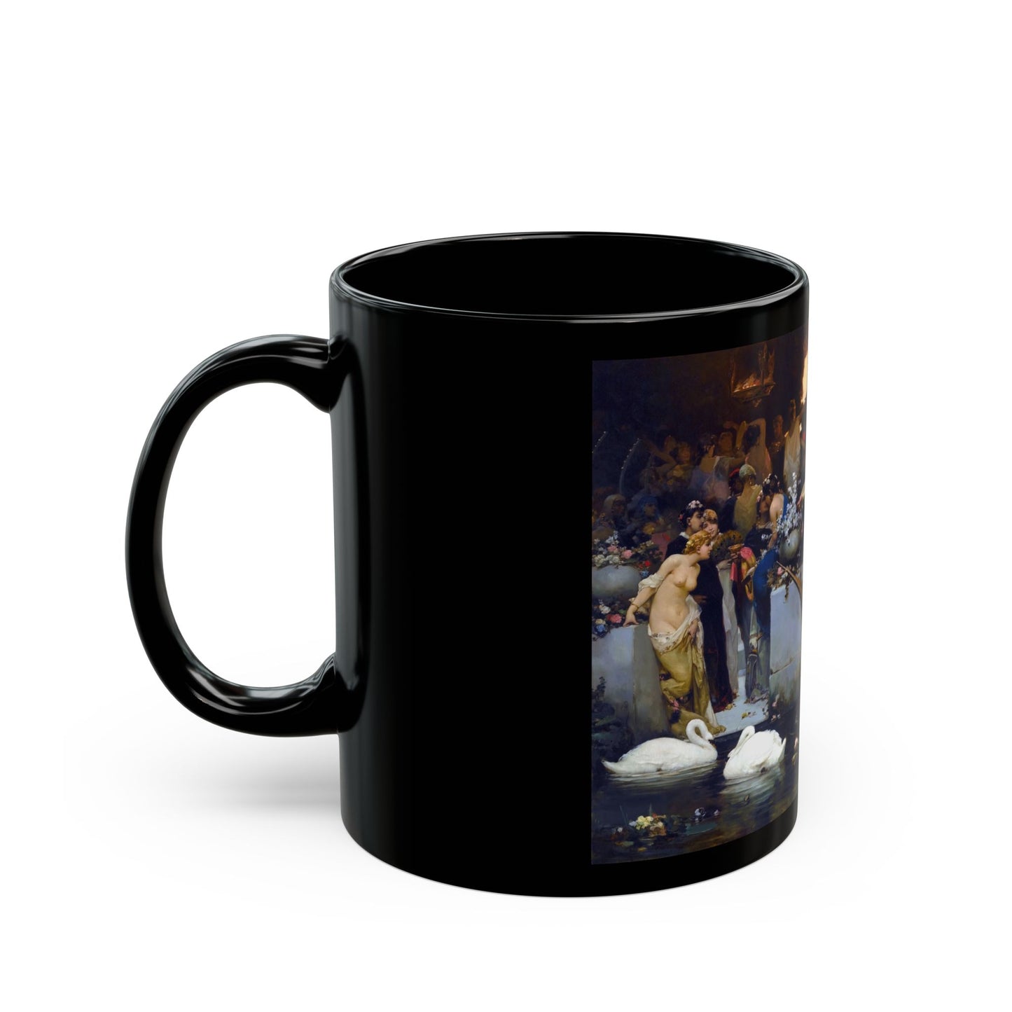 Wilhelm Aleksandrovich Kotarbinski (1849-1921) Roman Orgy - Black Coffee Mug-Go Mug Yourself