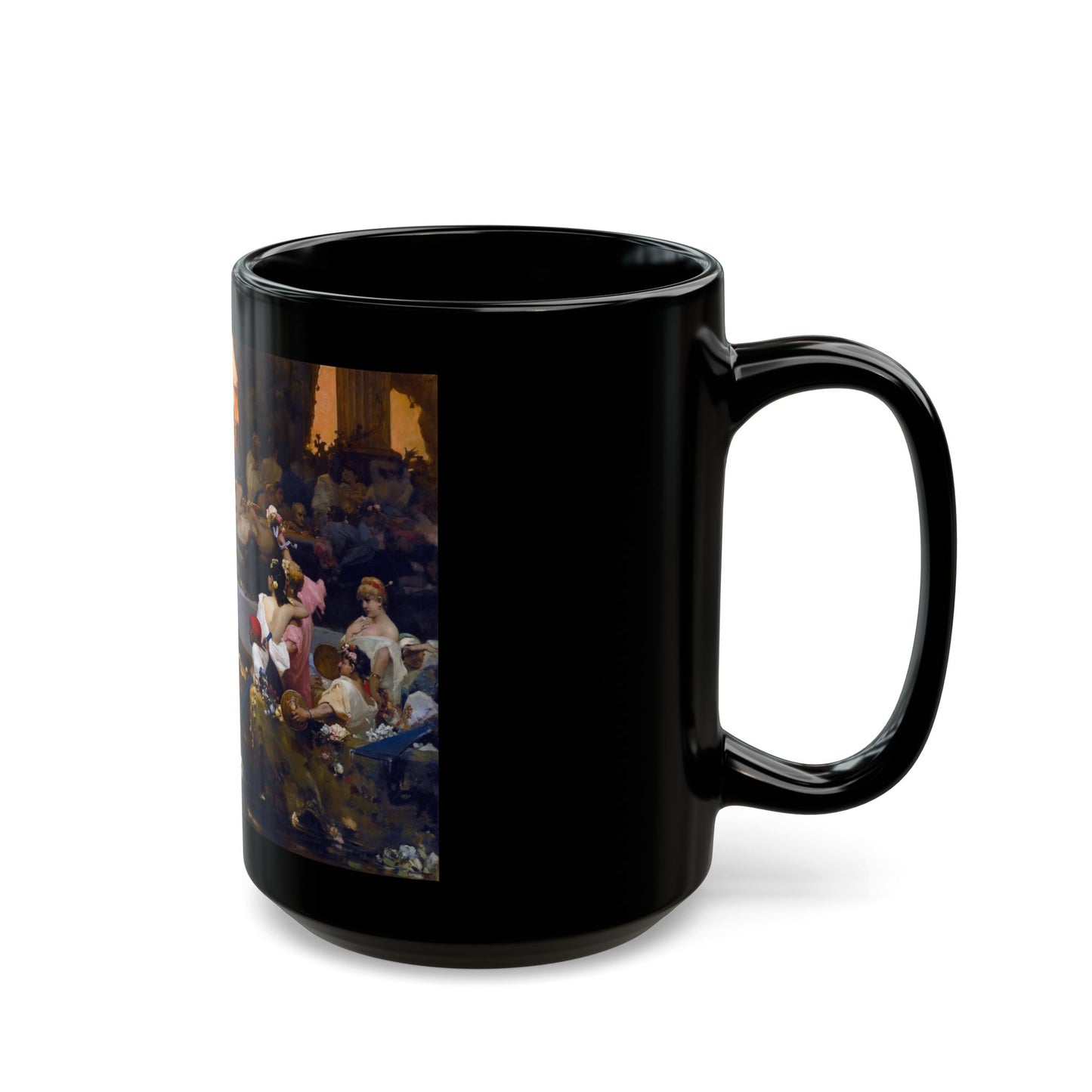Wilhelm Aleksandrovich Kotarbinski (1849-1921) Roman Orgy - Black Coffee Mug-Go Mug Yourself
