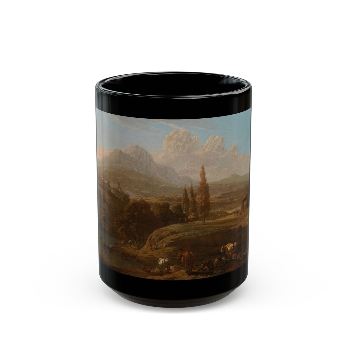 Willem Romeyn (c1624-1694) Landscape in Abruzzo - Black Coffee Mug-15oz-Go Mug Yourself