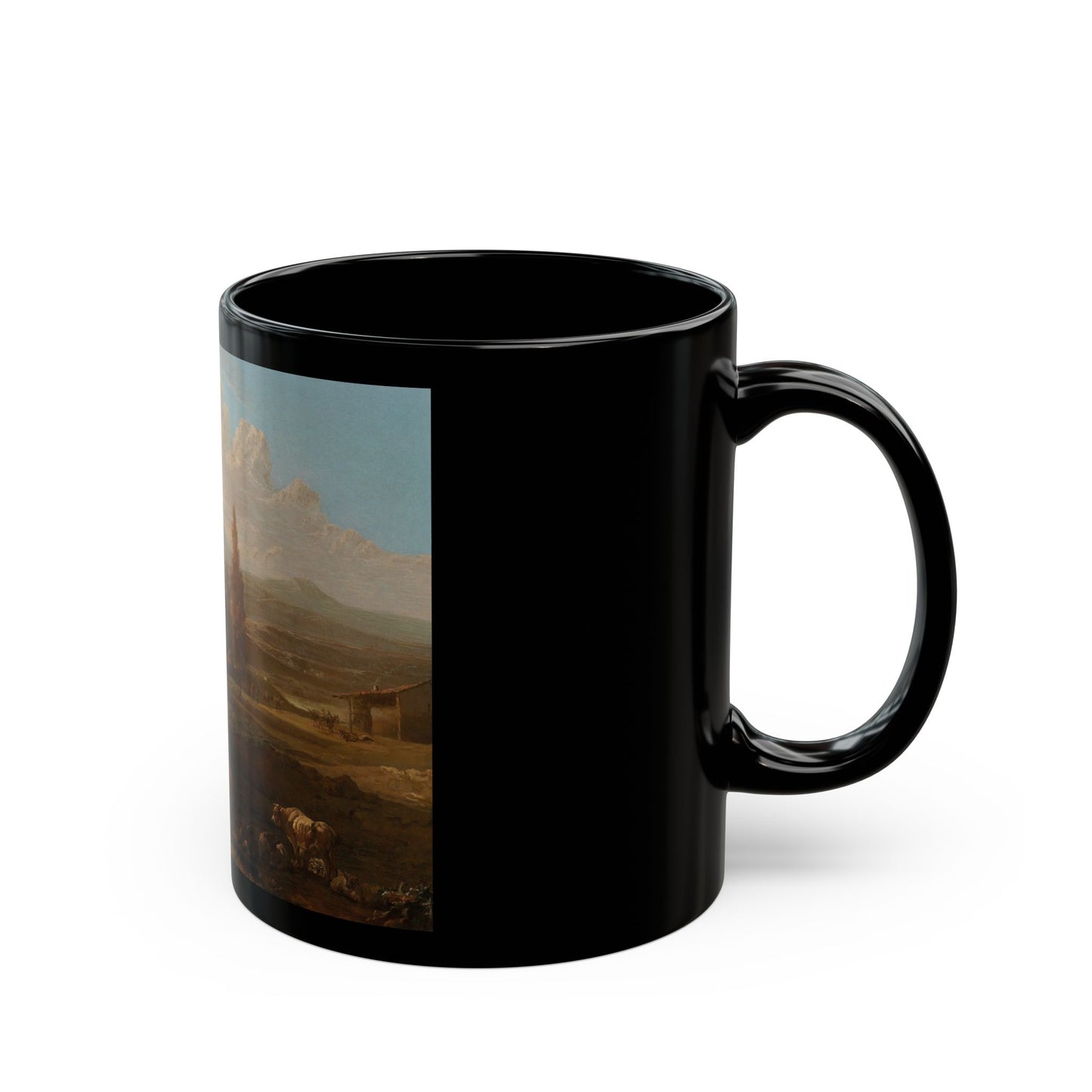 Willem Romeyn (c1624-1694) Landscape in Abruzzo - Black Coffee Mug-Go Mug Yourself