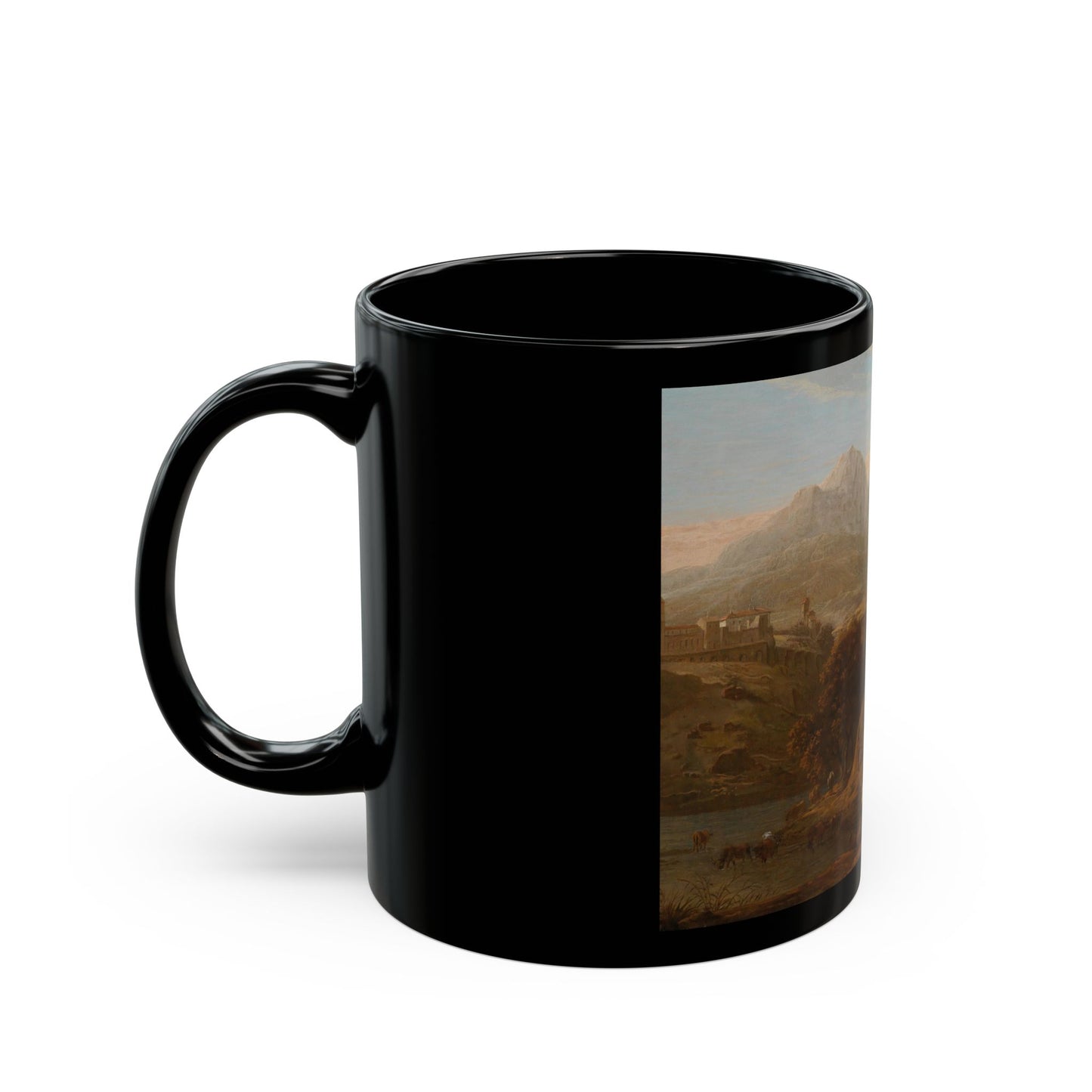 Willem Romeyn (c1624-1694) Landscape in Abruzzo - Black Coffee Mug-Go Mug Yourself