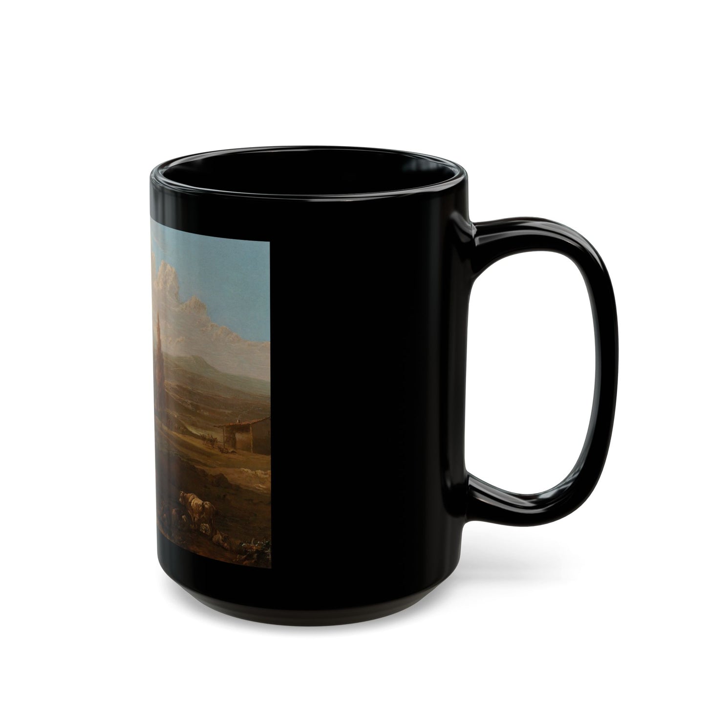 Willem Romeyn (c1624-1694) Landscape in Abruzzo - Black Coffee Mug-Go Mug Yourself