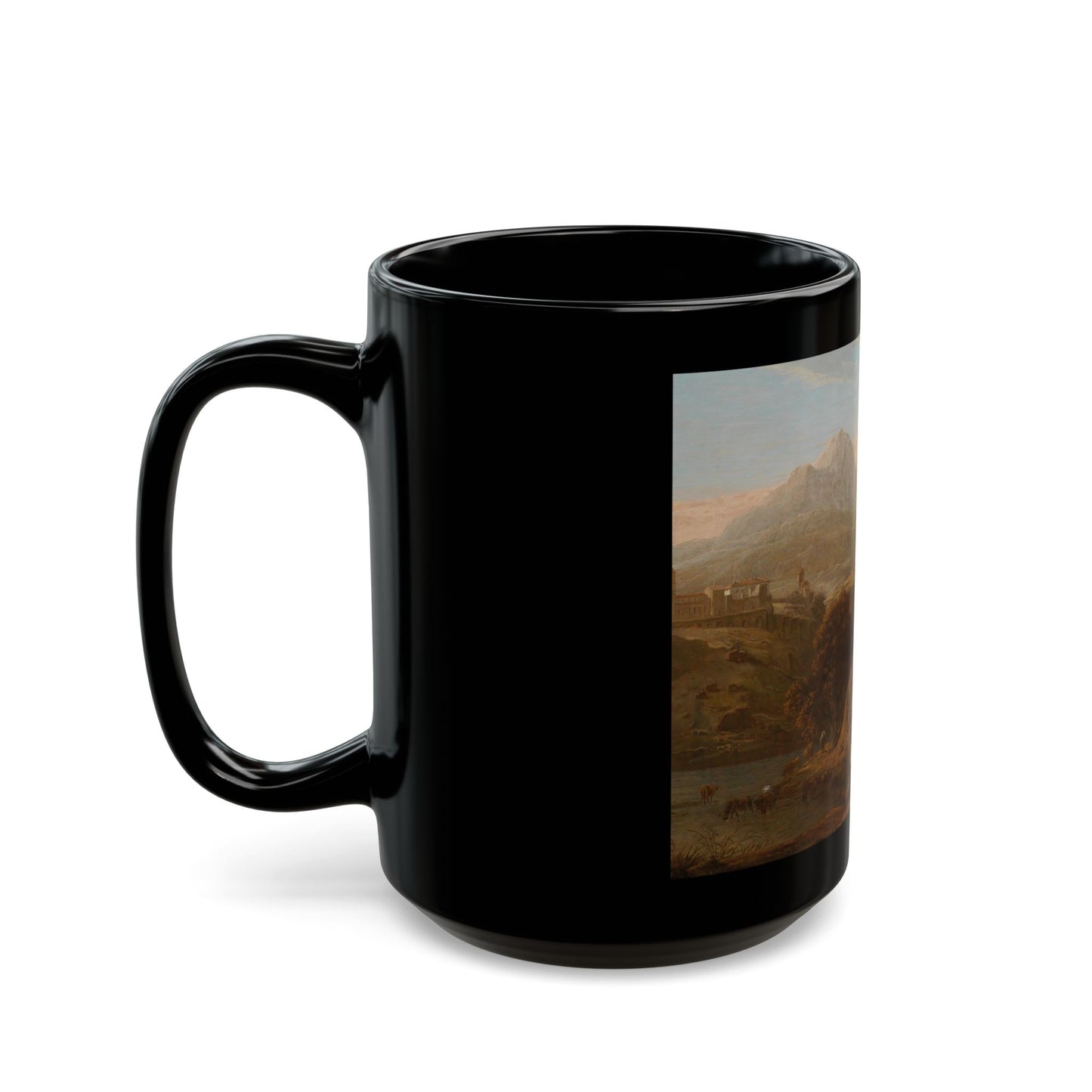 Willem Romeyn (c1624-1694) Landscape in Abruzzo - Black Coffee Mug-Go Mug Yourself