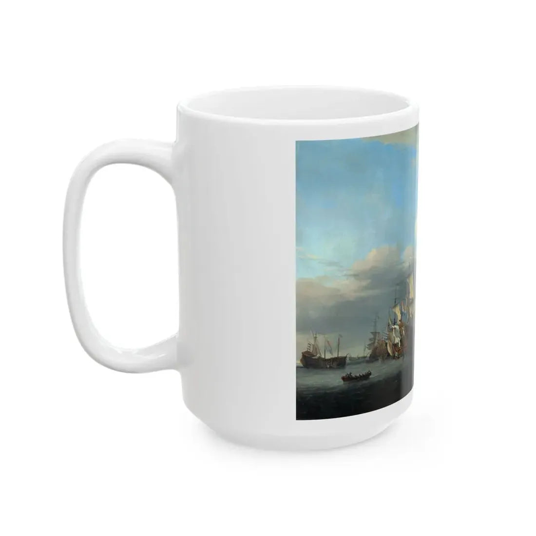 Willem van de Velde the Younger (1633-1707) The four captured English men-of-war - Swiftsure, Seven Oaks-0 - White Coffee Mug - Go Mug Yourself