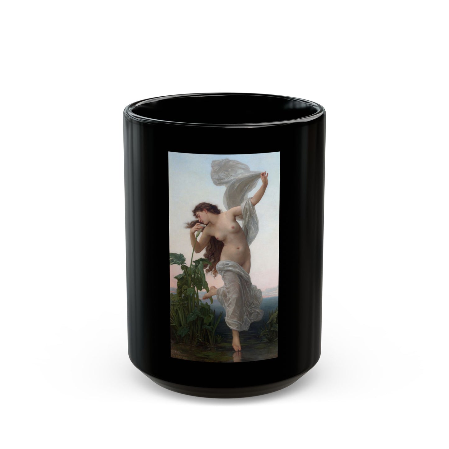William Adolphe Bouguereau (1825-1905) L'Aurore - Black Coffee Mug-15oz-Go Mug Yourself