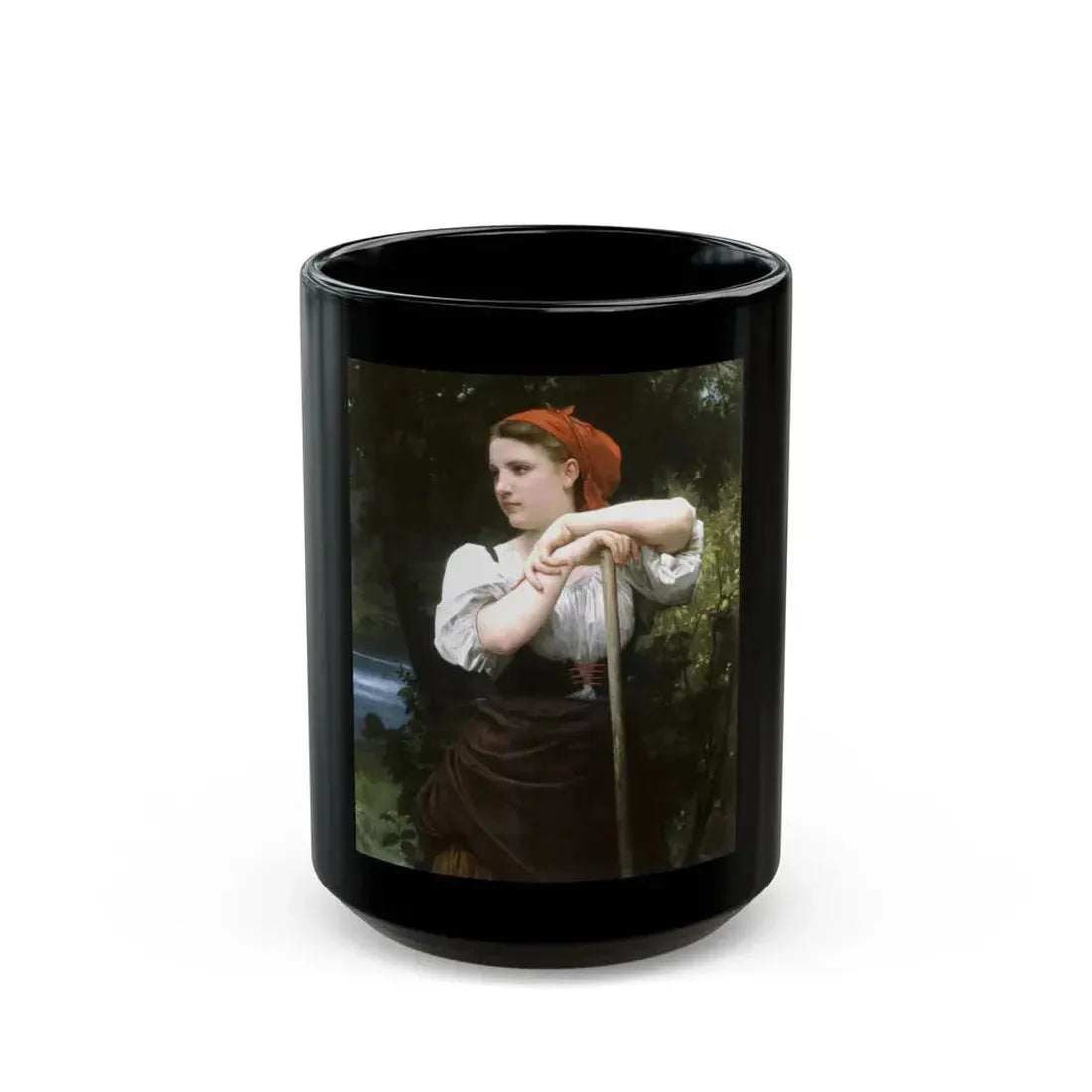 William Adolphe Bouguereau (1825-1905) The Haymaker - Black Coffee Mug 15oz - Go Mug Yourself