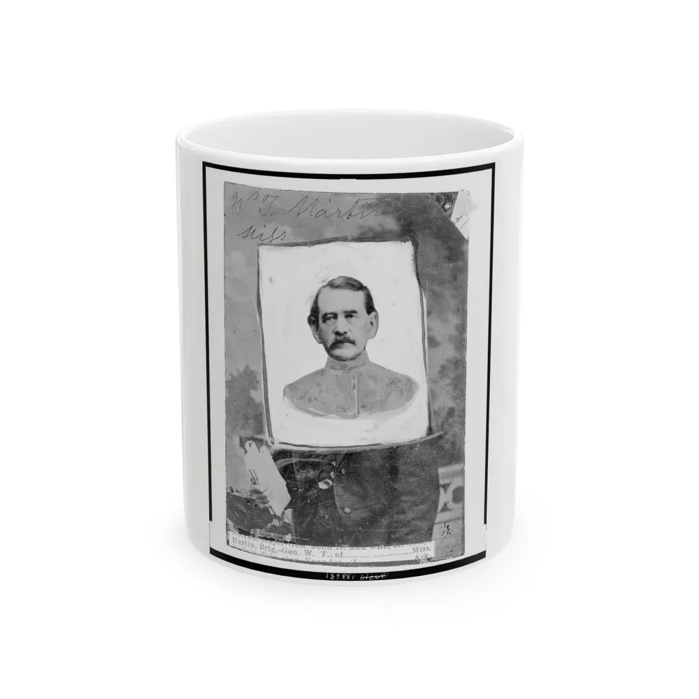William T. Martin, Of Miss., Brigadier General, C.S.A., Head-And-Shoulders Portrait, Facing Front (U.S. Civil War) White Coffee Mug-11oz-Go Mug Yourself
