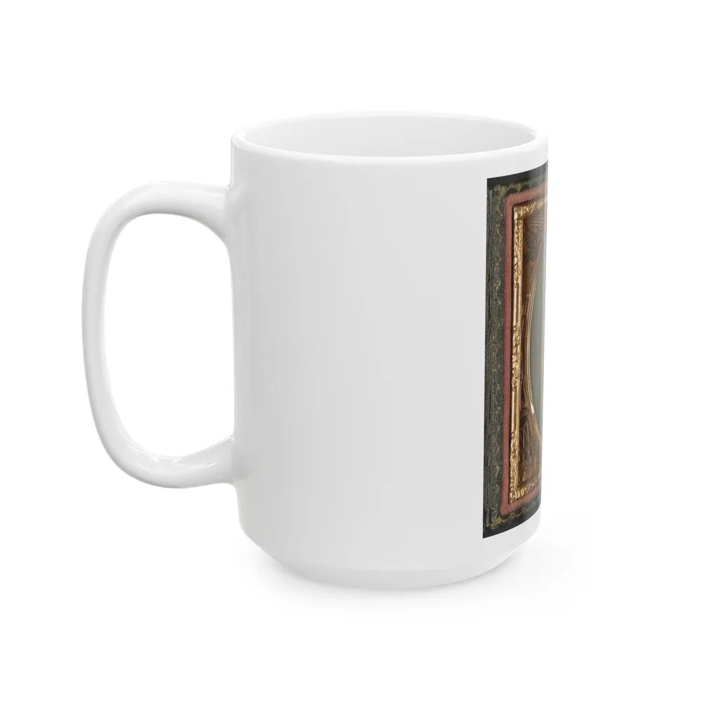 William W. Smith Of Company G And Company K, 4th Massachusetts Infantry Regiment In Uniform And Tricorn Hat (U.S. Civil War) White Coffee Mug-Go Mug Yourself