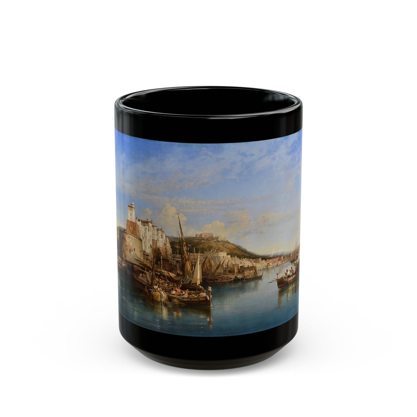 William Wyld (1806-1889) Bay of Naples - Black Coffee Mug-15oz-Go Mug Yourself