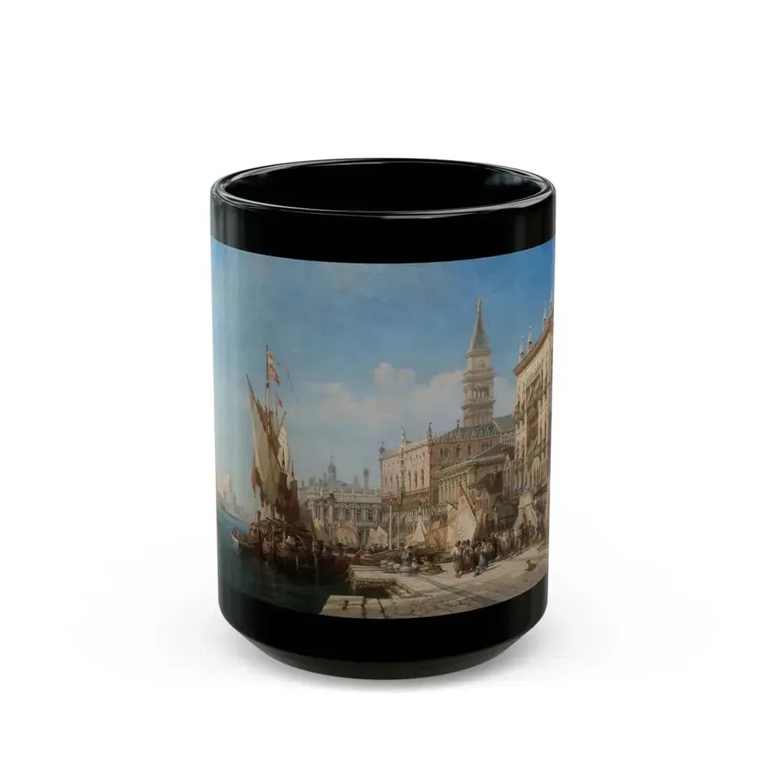 William Wyld (1806-1889) Riva Degli Schiavoni - Black Coffee Mug 15oz - Go Mug Yourself