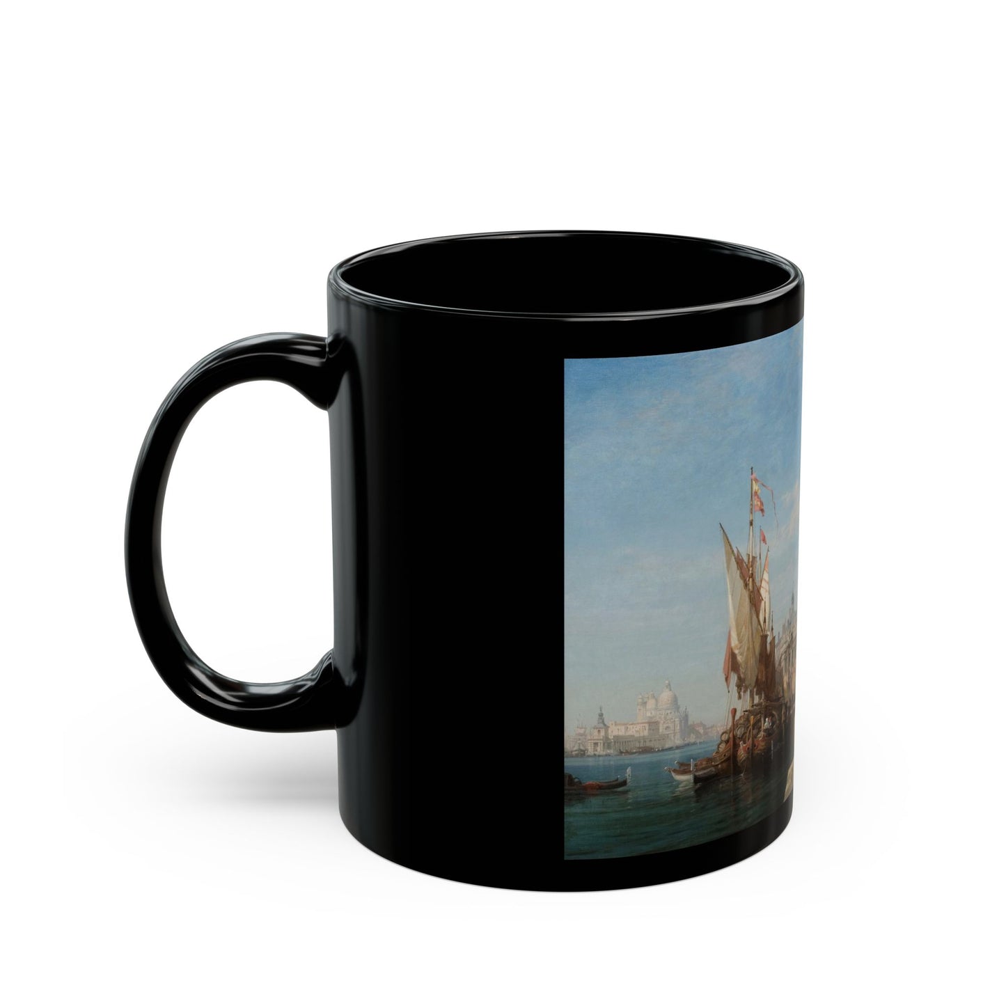 William Wyld (1806-1889) Riva Degli Schiavoni - Black Coffee Mug-Go Mug Yourself