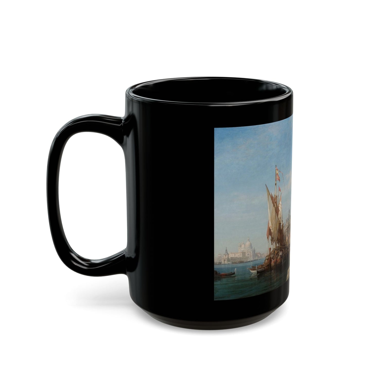 William Wyld (1806-1889) Riva Degli Schiavoni - Black Coffee Mug-Go Mug Yourself