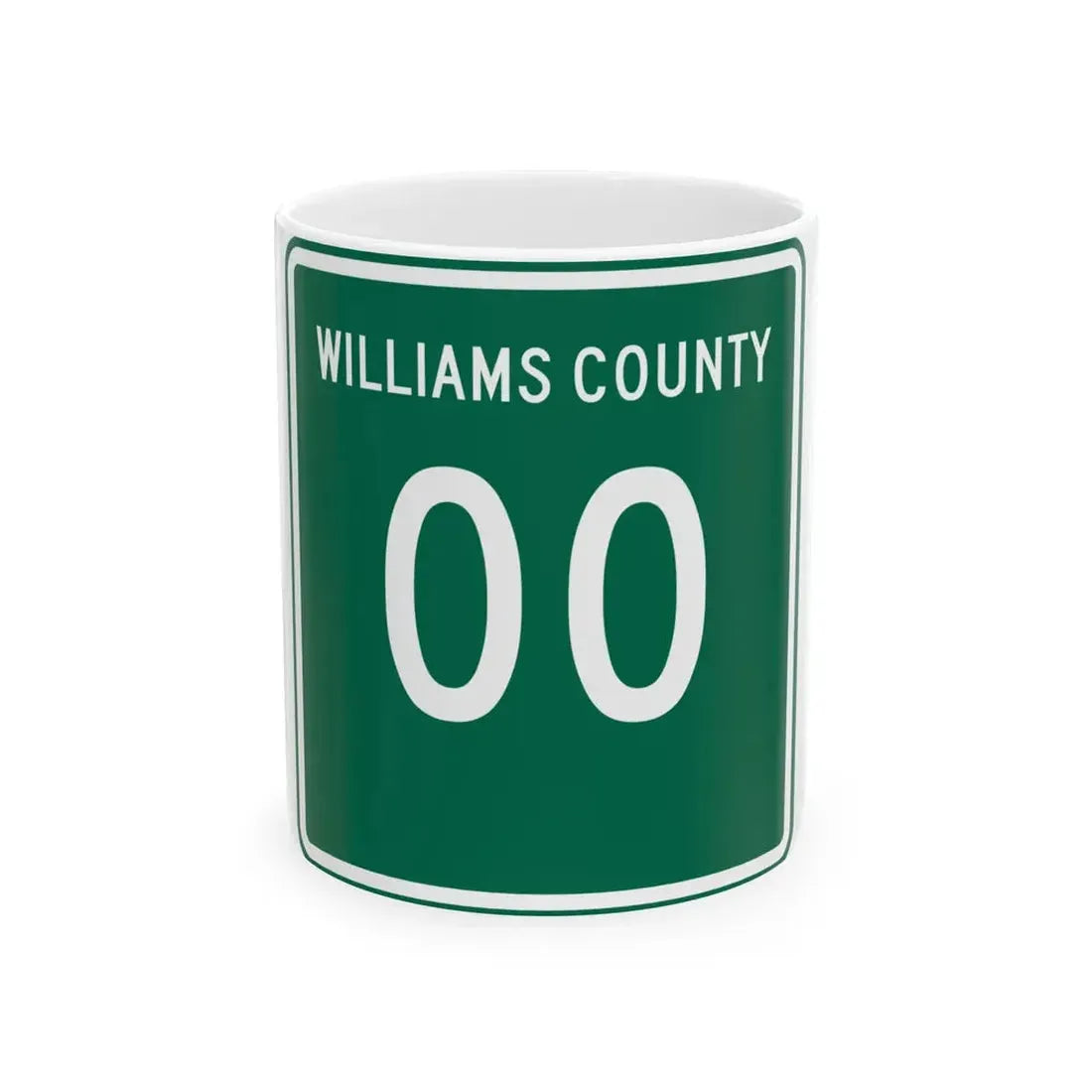 Williams County OH template (Ohio) (Road Sign) White Coffee Mug 11oz - Go Mug Yourself