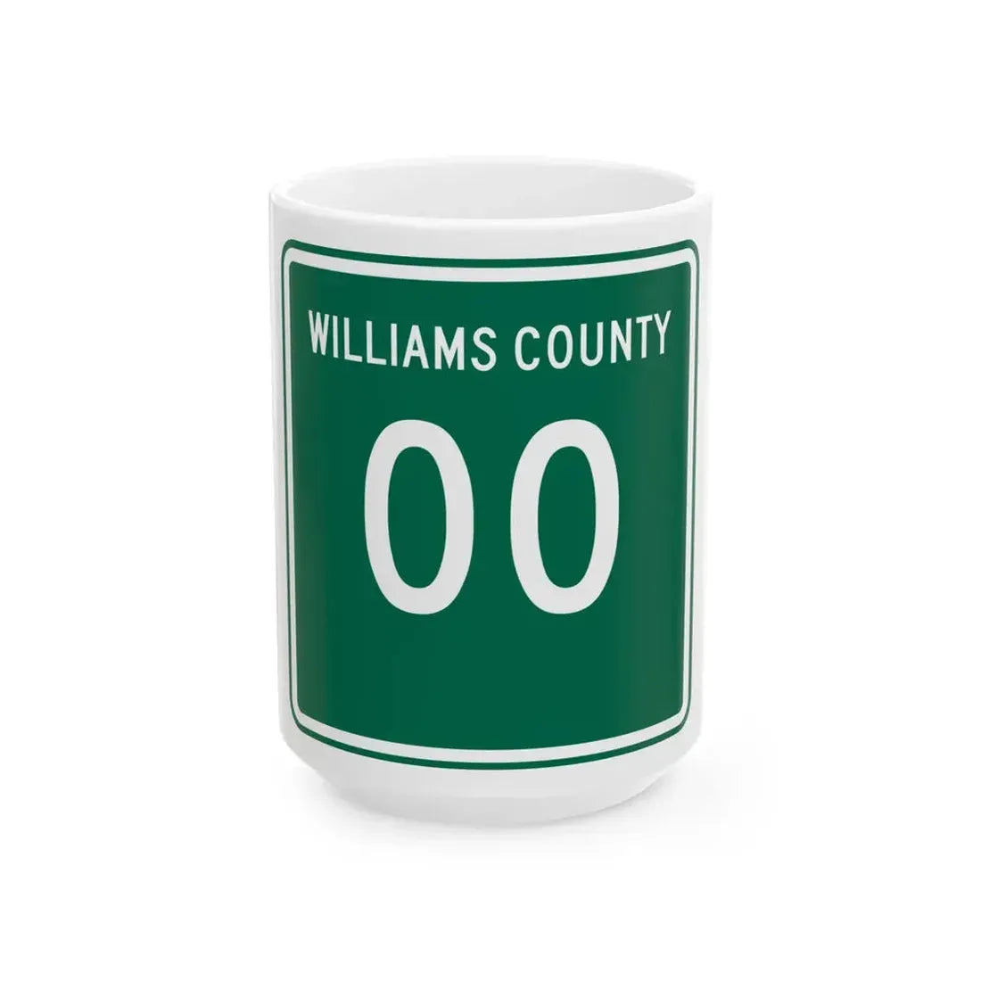 Williams County OH template (Ohio) (Road Sign) White Coffee Mug 15oz - Go Mug Yourself