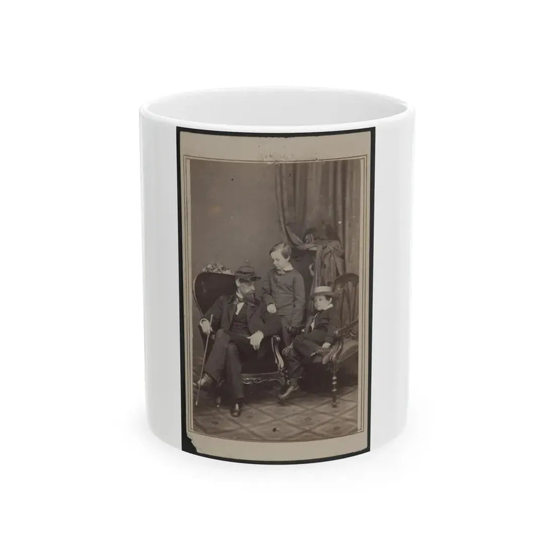 Willie And Tad Lincoln, Sons Of President Abraham Lincoln, With Their Cousin Lockwood Todd (U.S. Civil War) White Coffee Mug 11oz - Go Mug Yourself