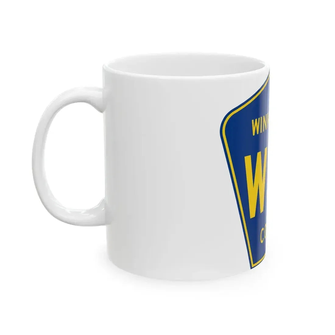 Winneshiek County Route W34 IA (Iowa) (Road Sign) White Coffee Mug - Go Mug Yourself