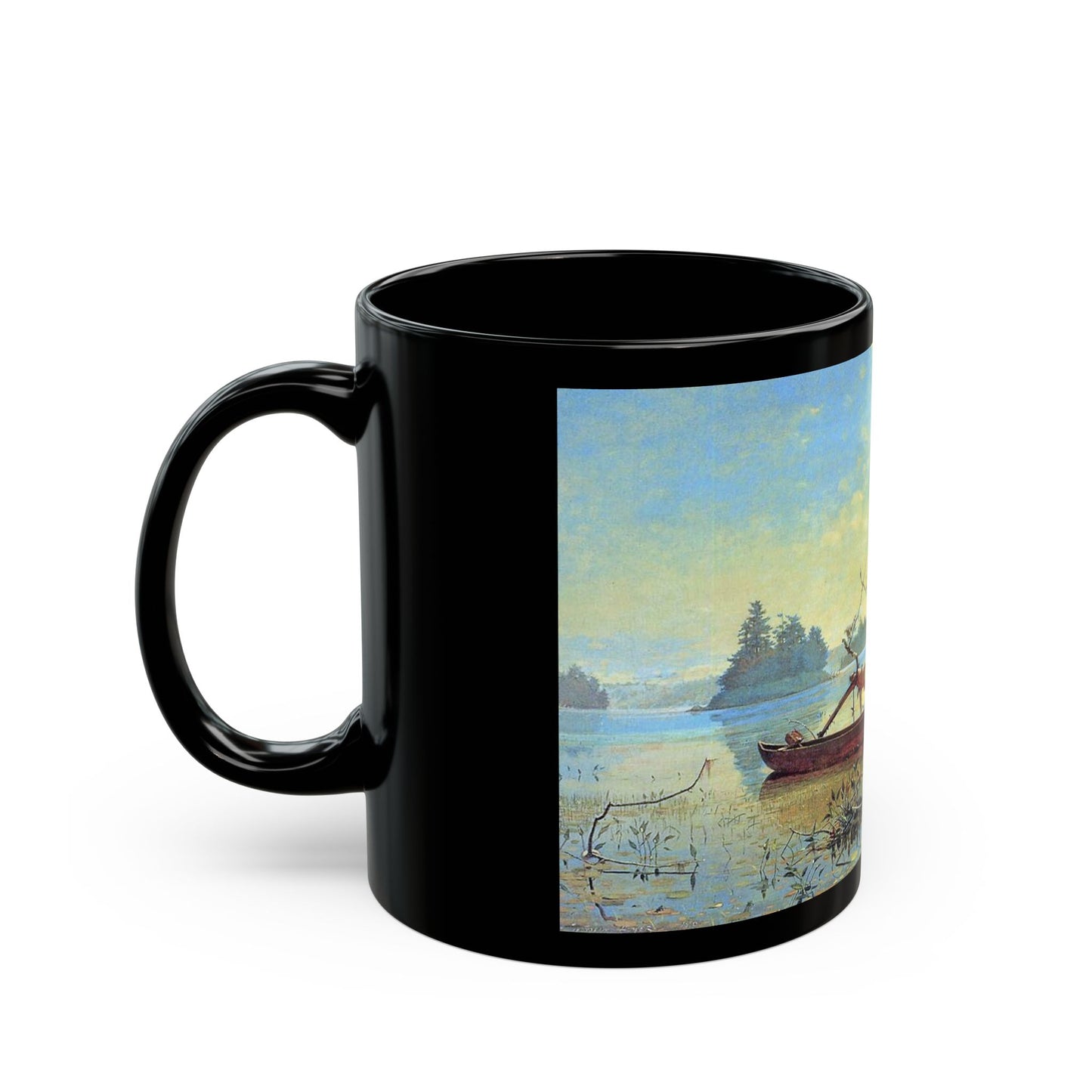 Winslow Homer (1836-1910) An Adirondack Lake - Black Coffee Mug-Go Mug Yourself