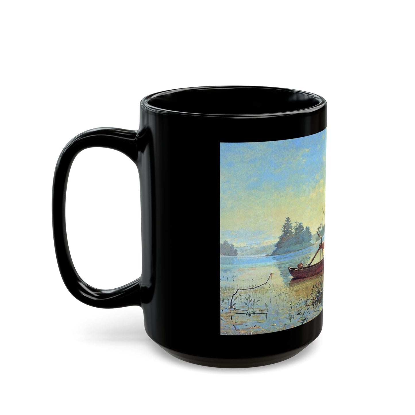 Winslow Homer (1836-1910) An Adirondack Lake - Black Coffee Mug-Go Mug Yourself