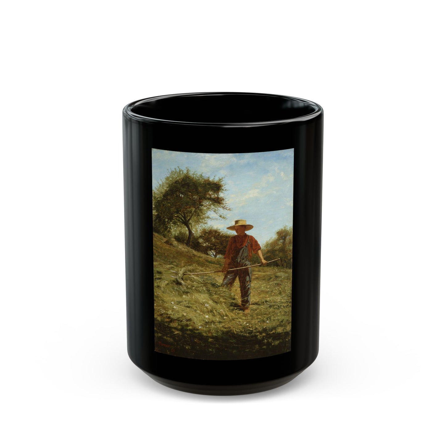 Winslow Homer Haymaking - Oil on canvas 1864 - Black Coffee Mug-15oz-Go Mug Yourself