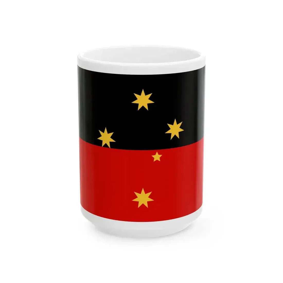 Wiradjuri Aboriginal Flag (Australia) White Coffee Mug 15oz - Go Mug Yourself