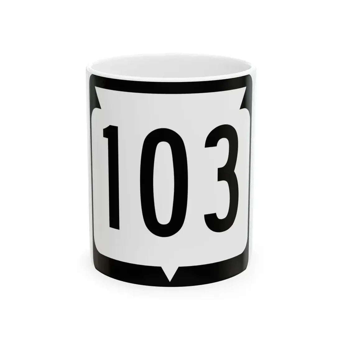WIS 103 (Wisconsin) (Road Sign) White Coffee Mug 11oz - Go Mug Yourself