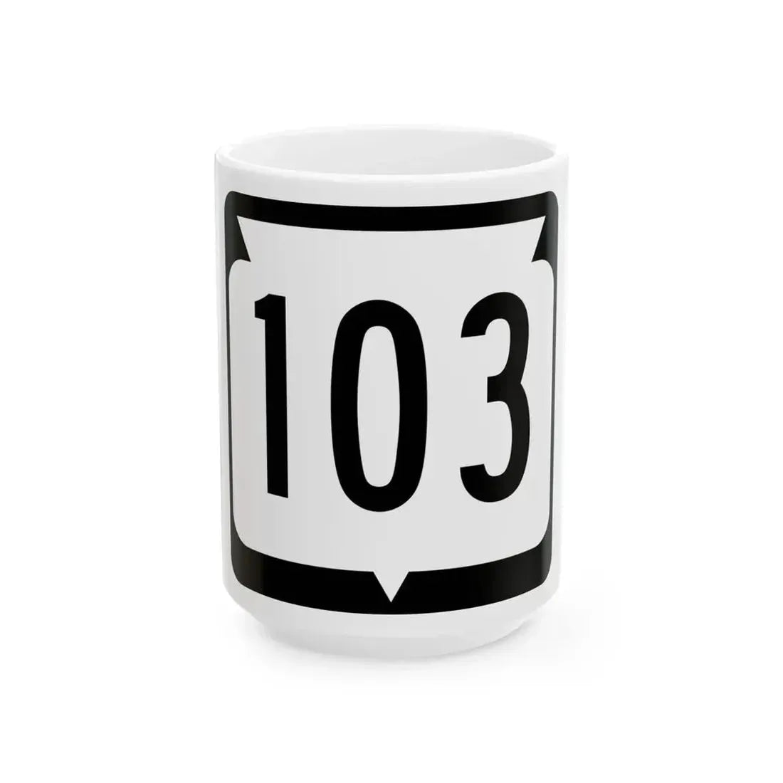 WIS 103 (Wisconsin) (Road Sign) White Coffee Mug 15oz - Go Mug Yourself