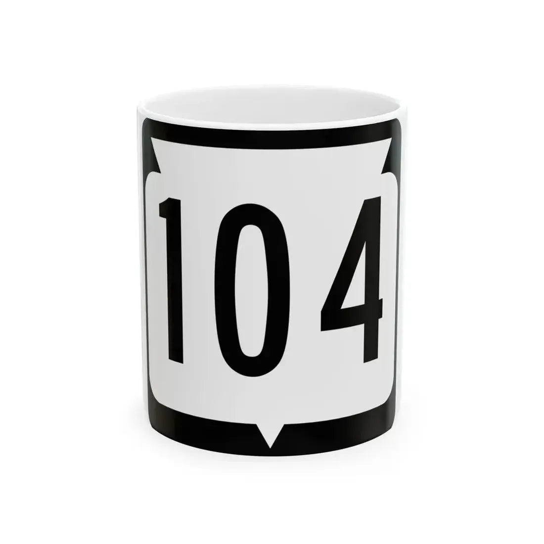 WIS 104 (Wisconsin) (Road Sign) White Coffee Mug 11oz - Go Mug Yourself