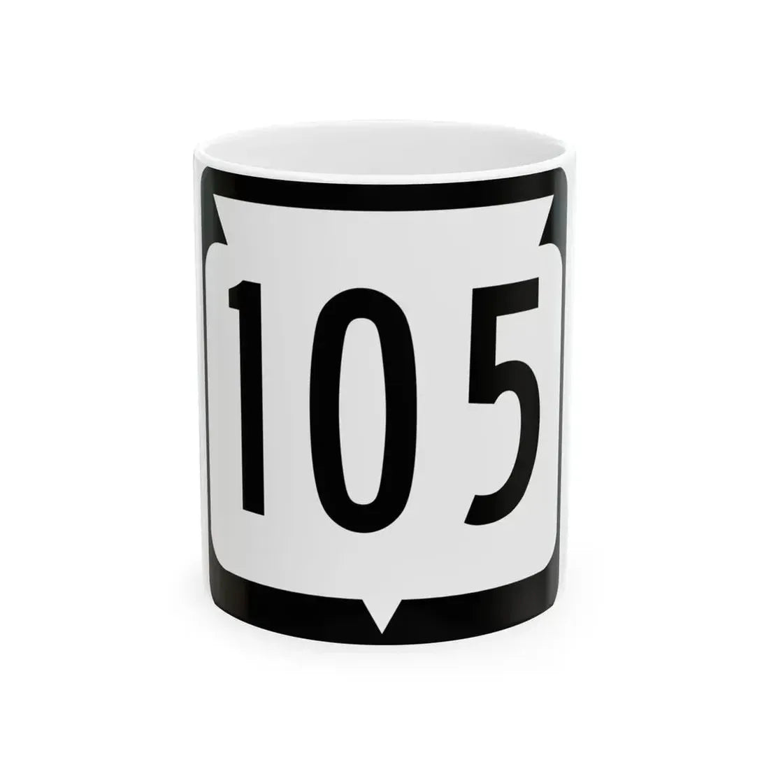 WIS 105 (Wisconsin) (Road Sign) White Coffee Mug 11oz - Go Mug Yourself