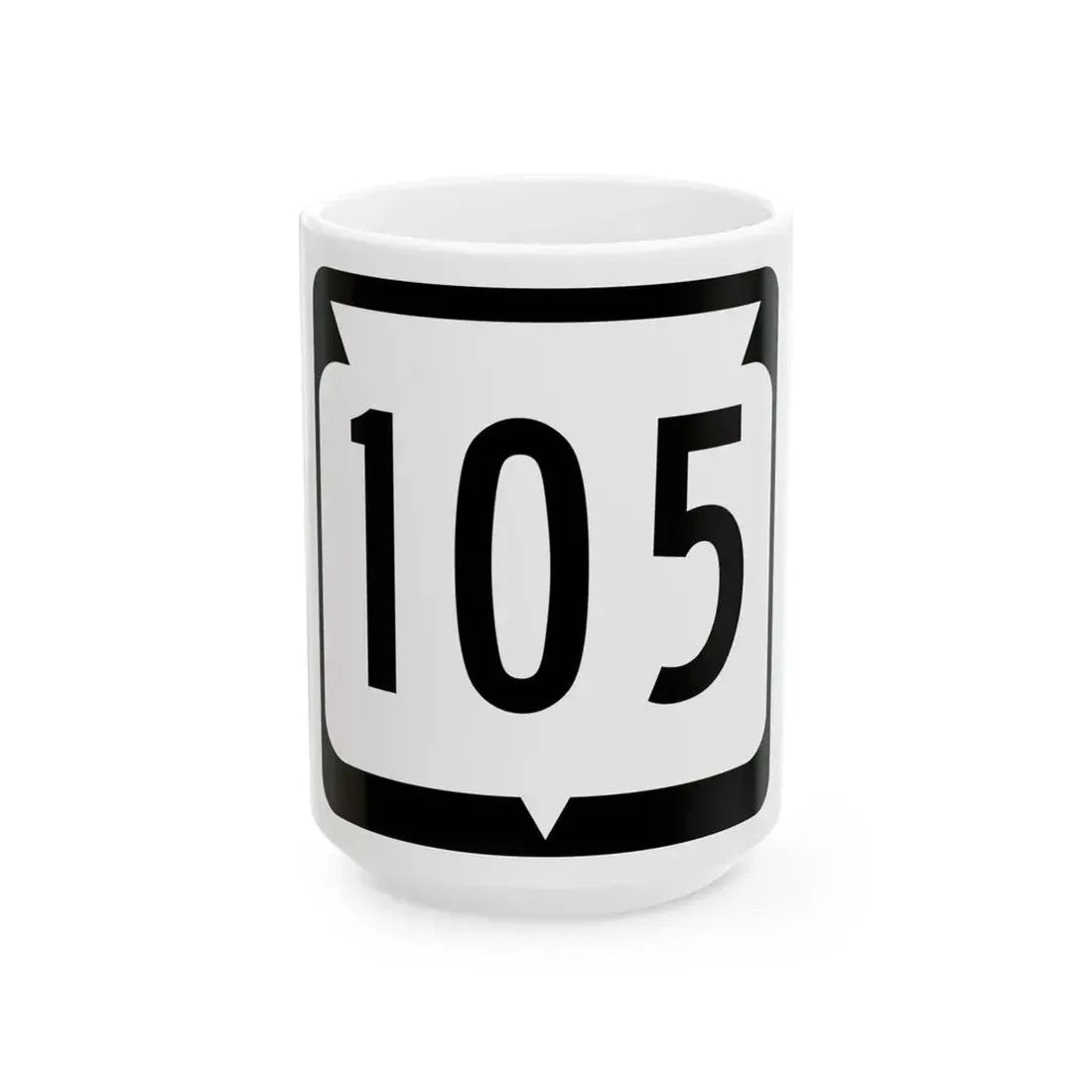 WIS 105 (Wisconsin) (Road Sign) White Coffee Mug 15oz - Go Mug Yourself