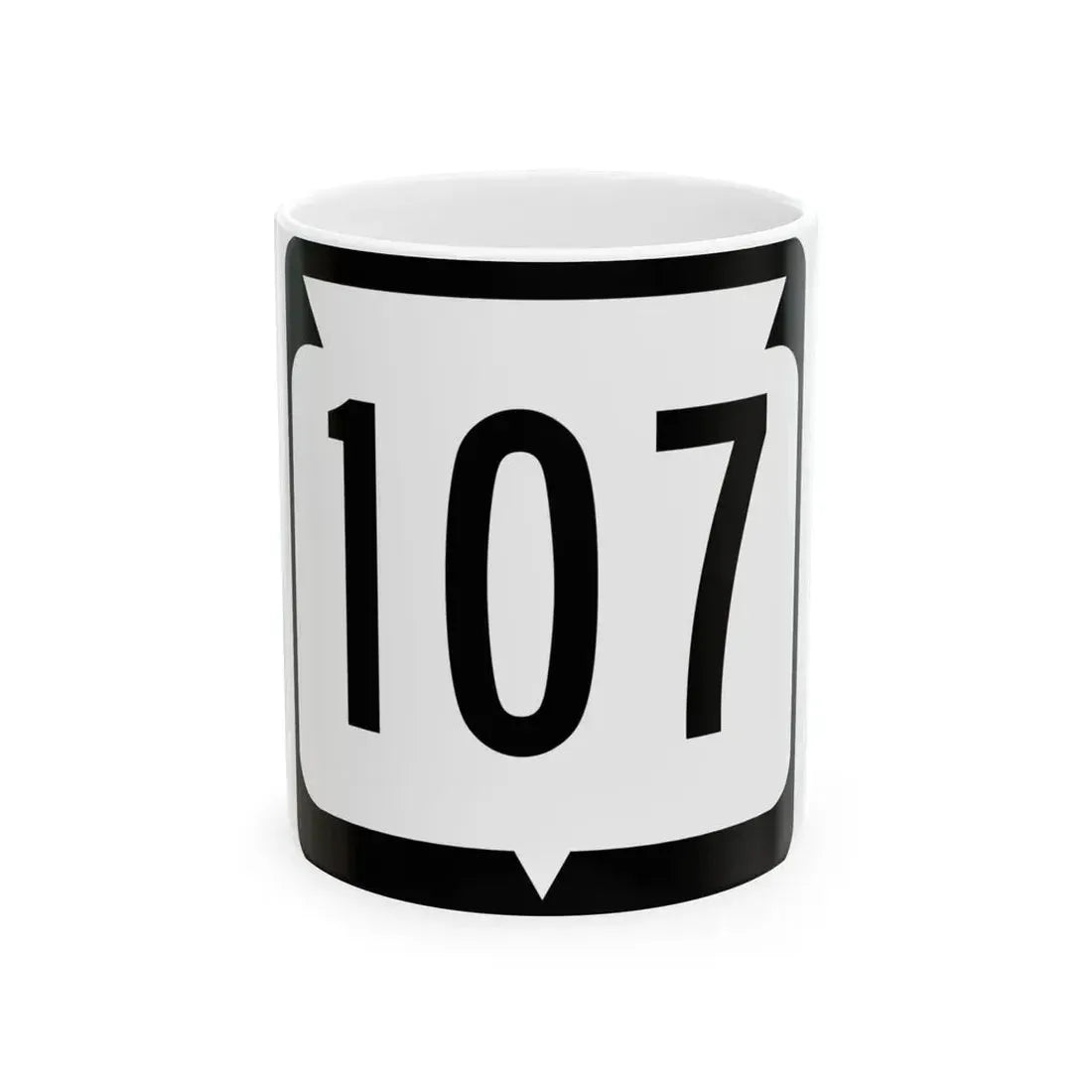 WIS 107 (Wisconsin) (Road Sign) White Coffee Mug 11oz - Go Mug Yourself