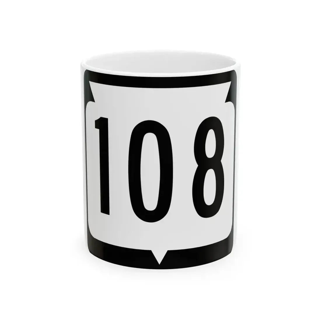 WIS 108 (Wisconsin) (Road Sign) White Coffee Mug 11oz - Go Mug Yourself