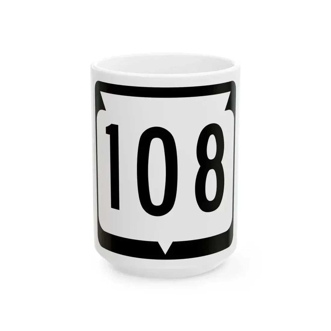 WIS 108 (Wisconsin) (Road Sign) White Coffee Mug 15oz - Go Mug Yourself