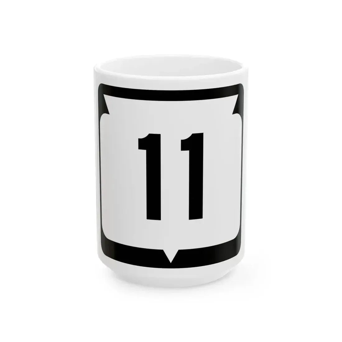 WIS 11 (Wisconsin) (Road Sign) White Coffee Mug 15oz - Go Mug Yourself