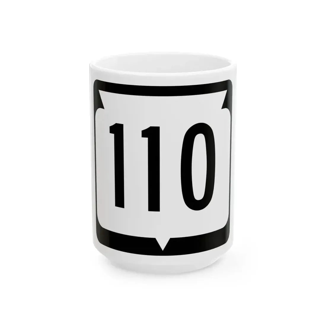 WIS 110 (Wisconsin) (Road Sign) White Coffee Mug 15oz - Go Mug Yourself