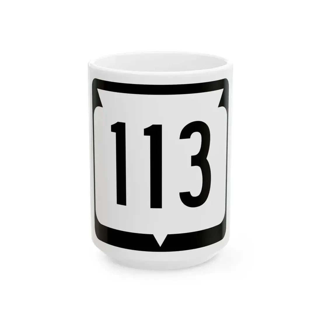 WIS 113 (Wisconsin) (Road Sign) White Coffee Mug 15oz - Go Mug Yourself