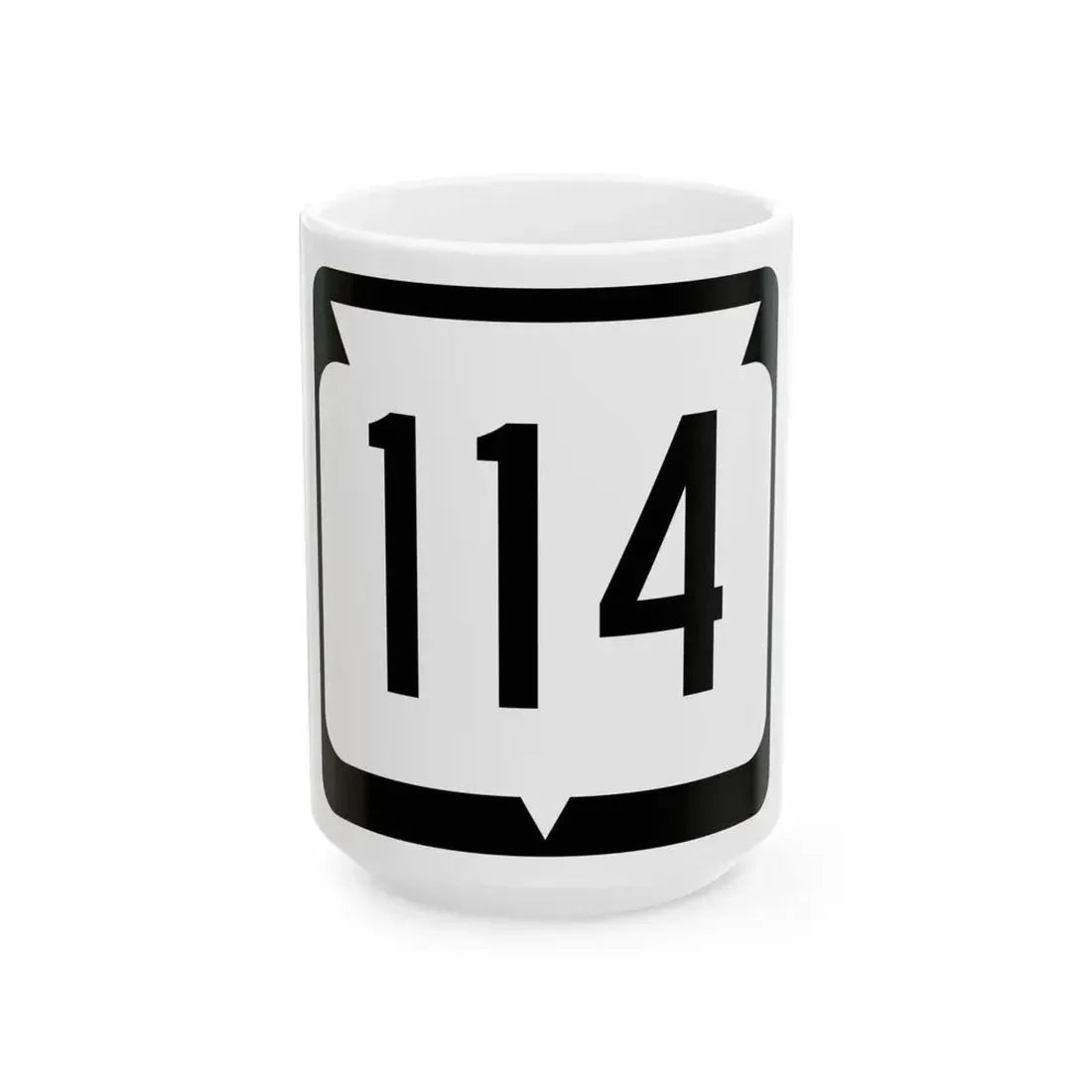 WIS 114 (Wisconsin) (Road Sign) White Coffee Mug 15oz - Go Mug Yourself