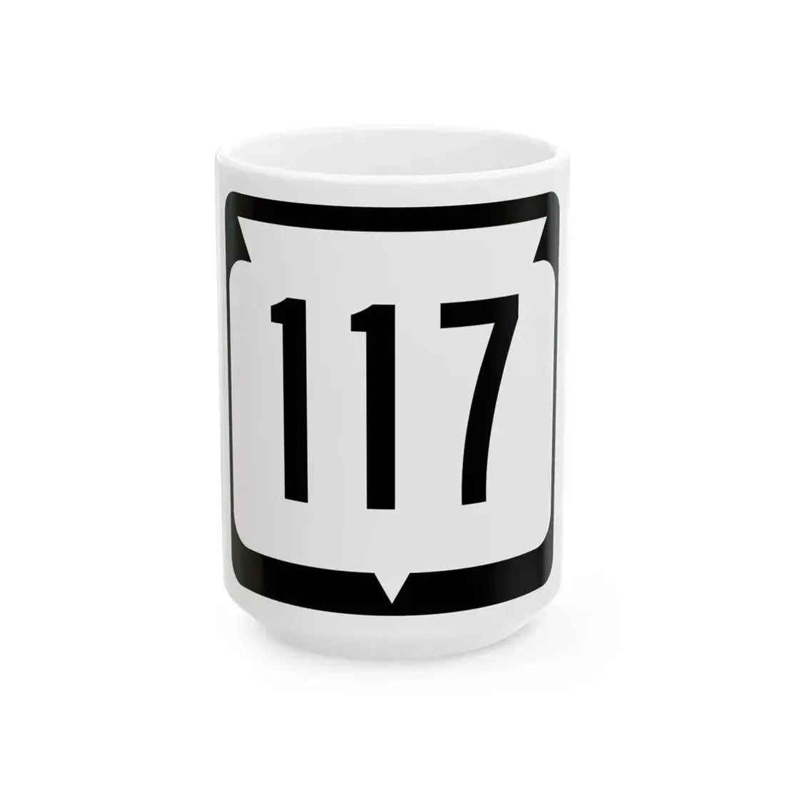 WIS 117 (Wisconsin) (Road Sign) White Coffee Mug 15oz - Go Mug Yourself