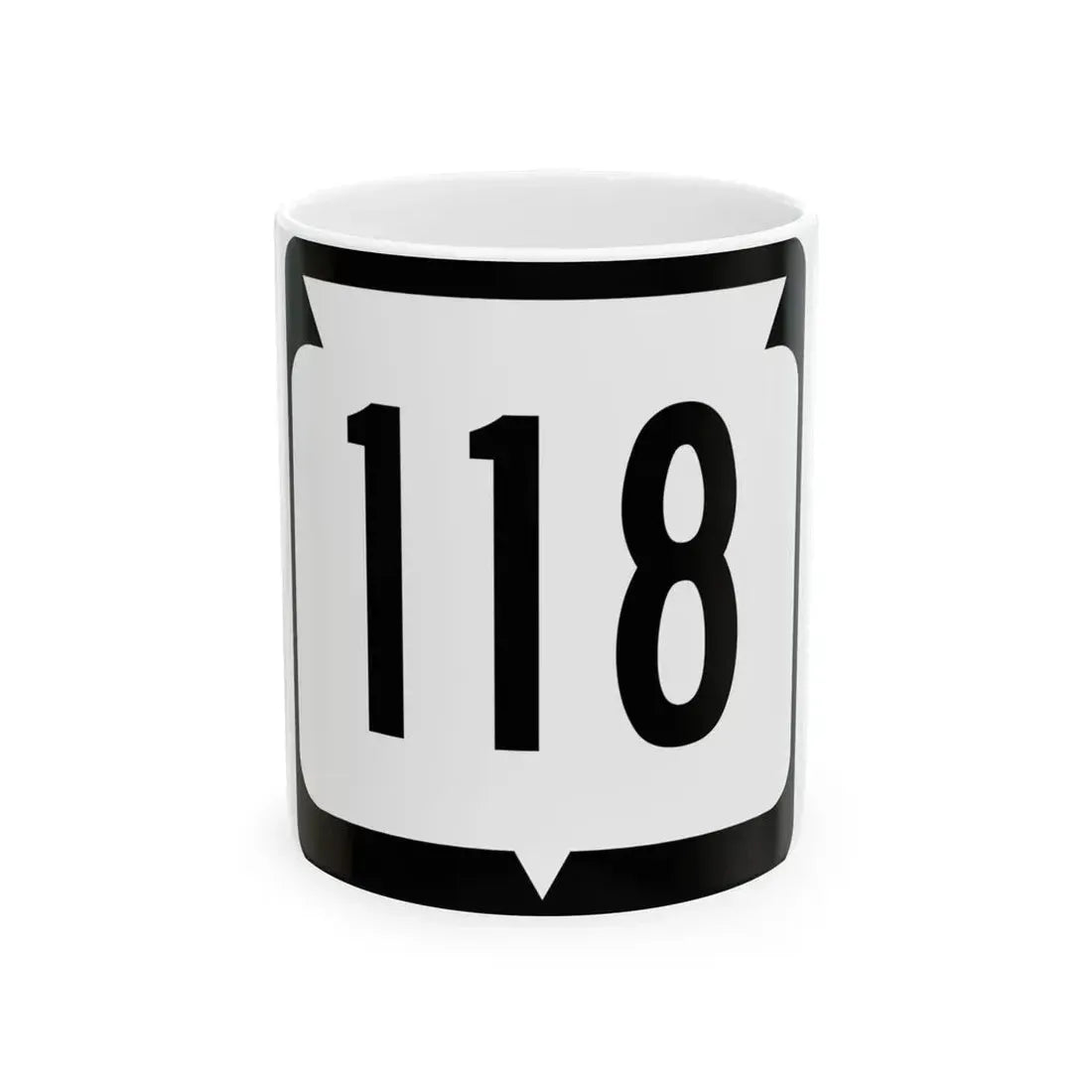 WIS 118 (Wisconsin) (Road Sign) White Coffee Mug 11oz - Go Mug Yourself