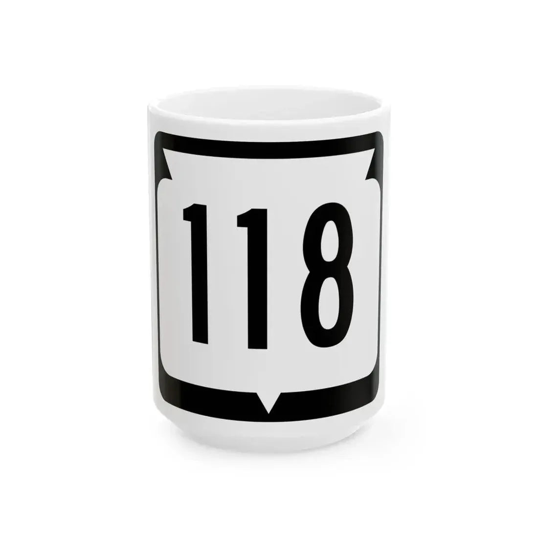 WIS 118 (Wisconsin) (Road Sign) White Coffee Mug 15oz - Go Mug Yourself