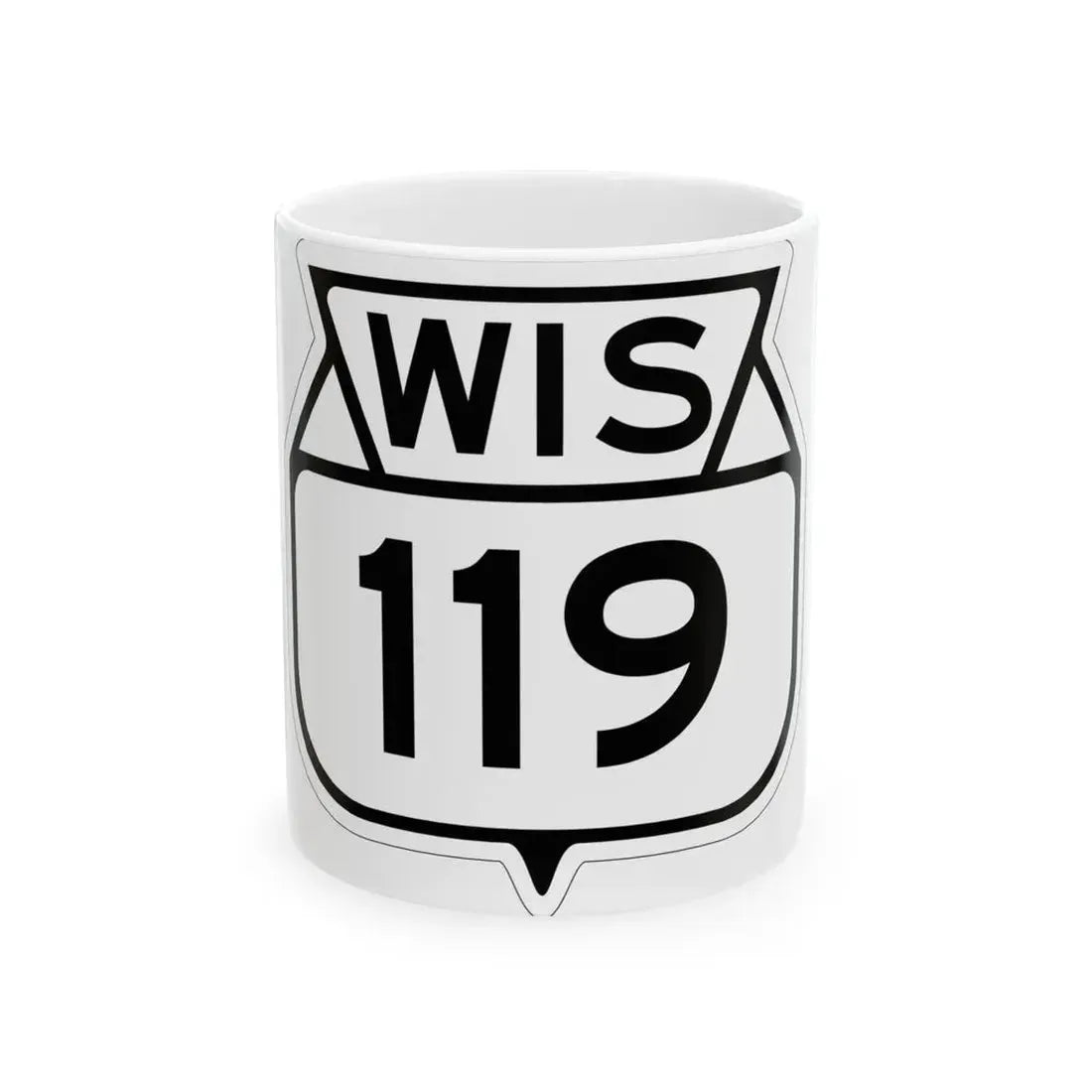 WIS 119 1949 (Wisconsin) (Road Sign) White Coffee Mug 11oz - Go Mug Yourself
