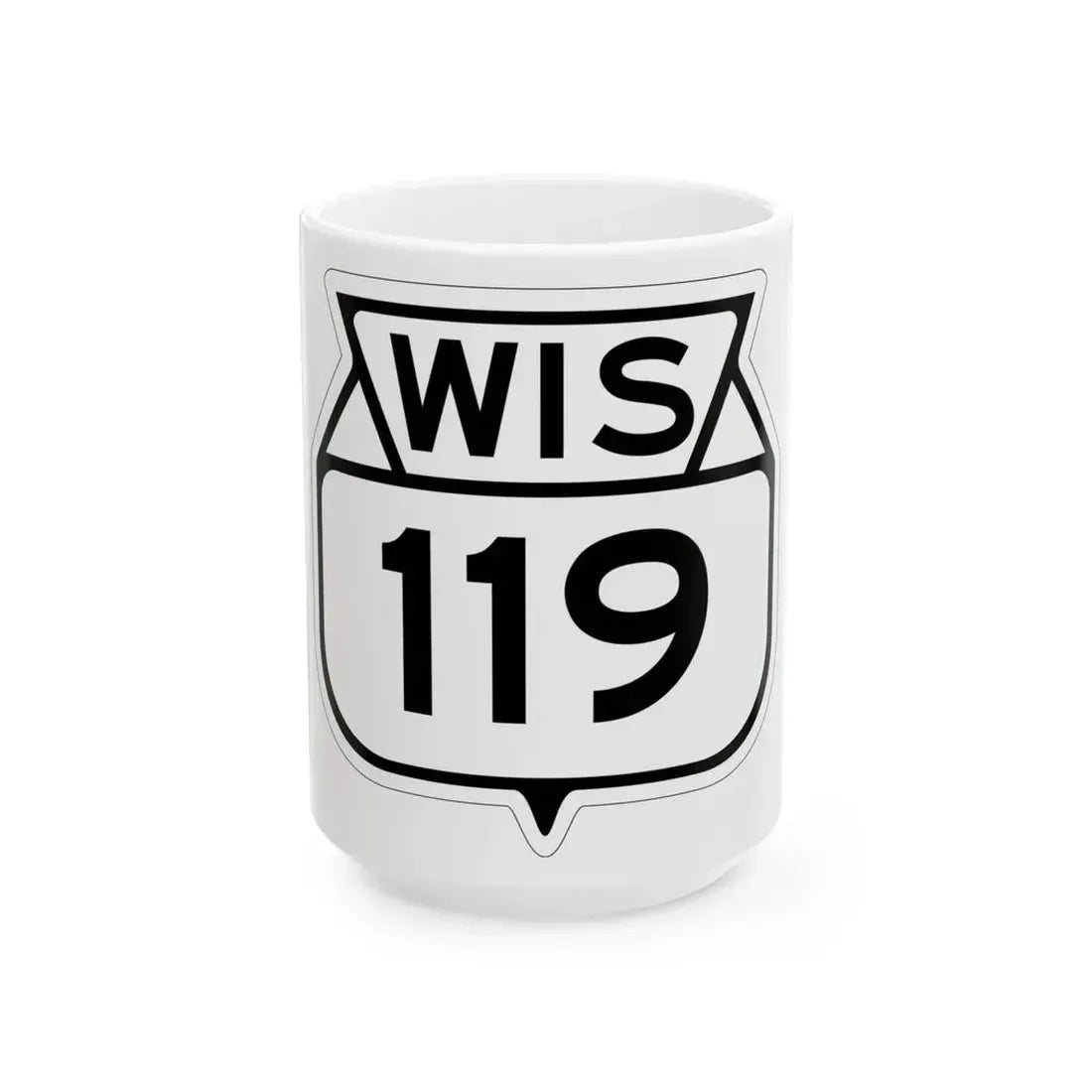 WIS 119 1949 (Wisconsin) (Road Sign) White Coffee Mug 15oz - Go Mug Yourself