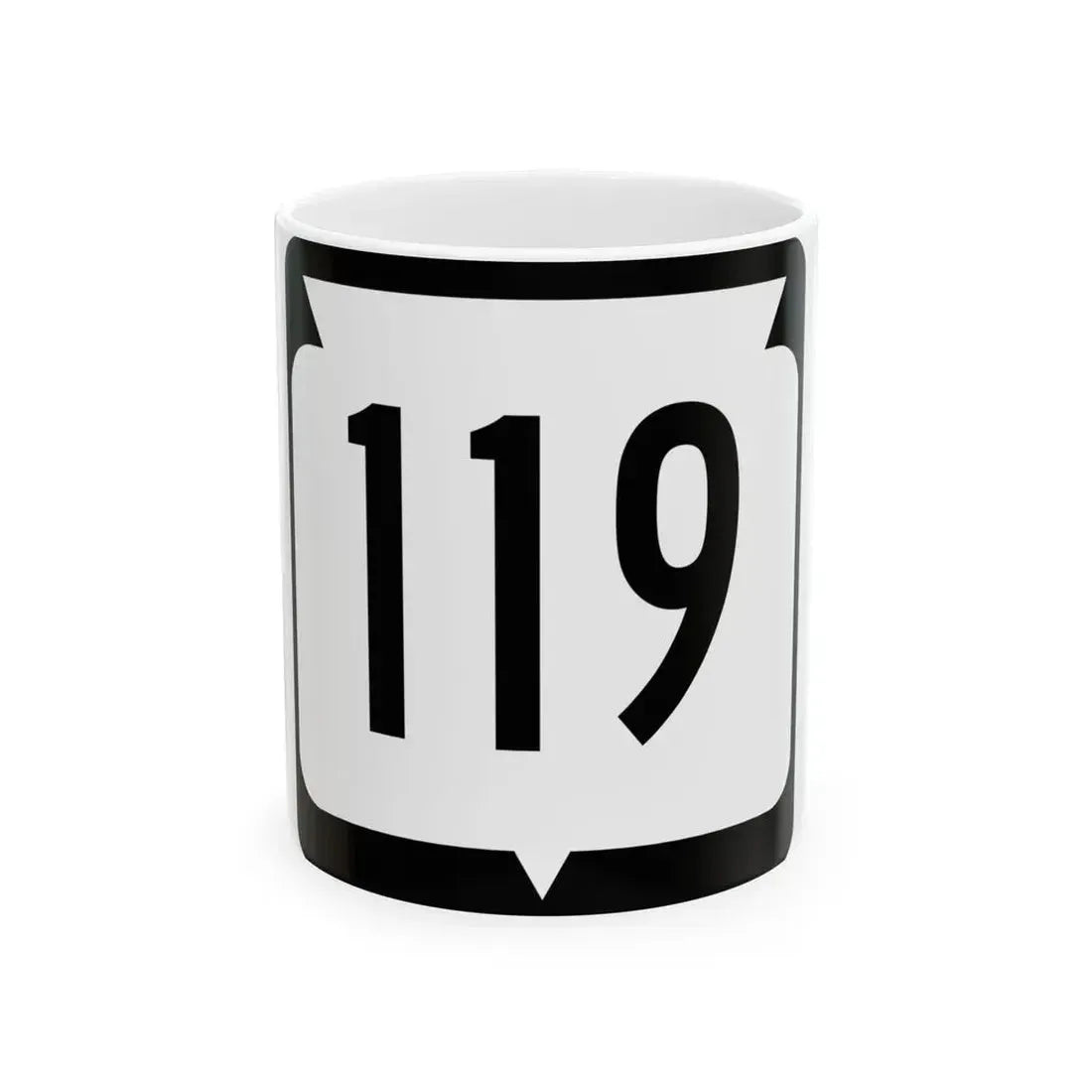WIS 119 (Wisconsin) (Road Sign) White Coffee Mug 11oz - Go Mug Yourself