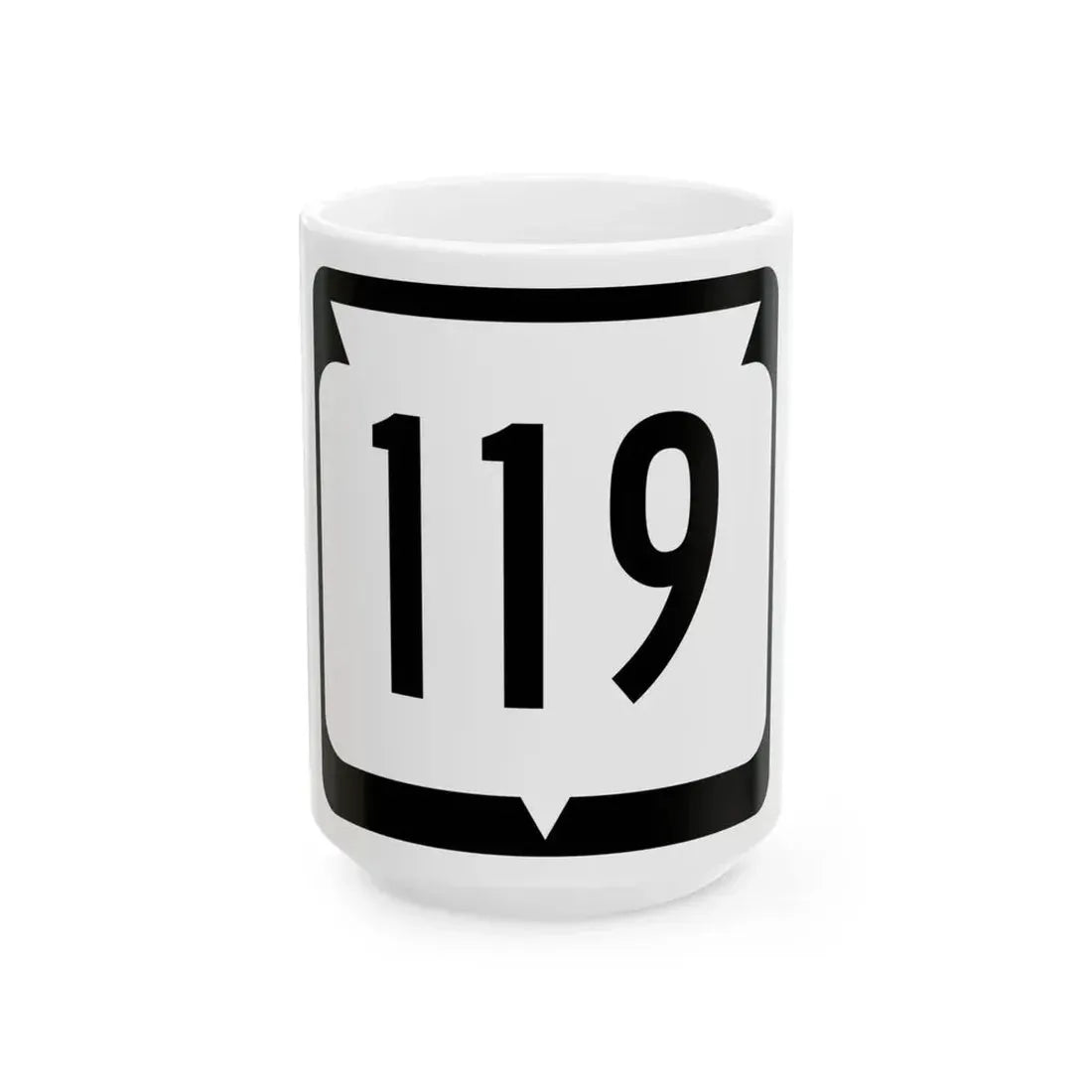 WIS 119 (Wisconsin) (Road Sign) White Coffee Mug 15oz - Go Mug Yourself