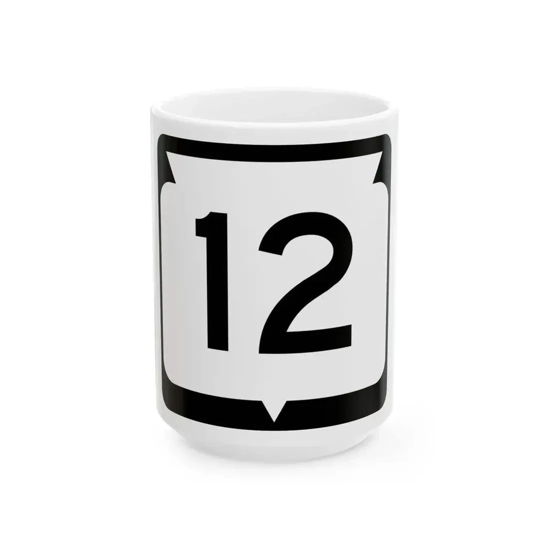 WIS 12 (Wisconsin) (Road Sign) White Coffee Mug 15oz - Go Mug Yourself