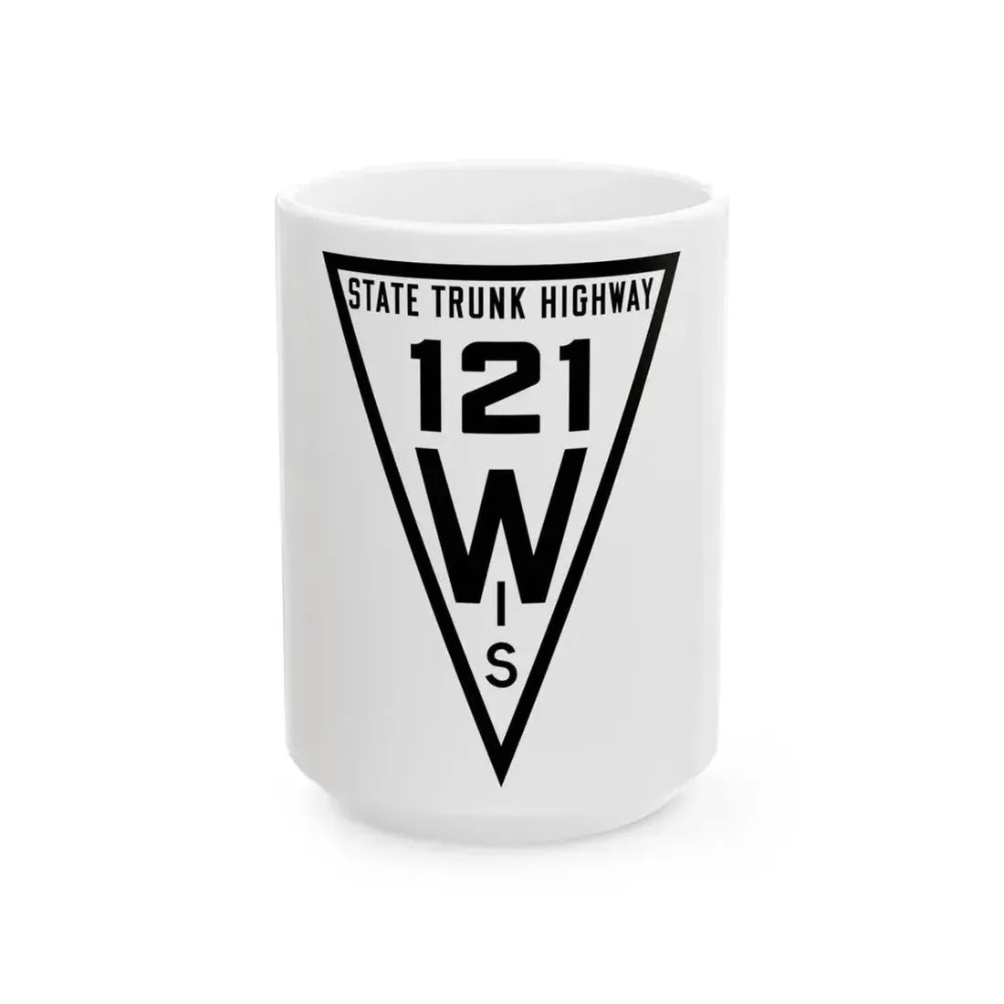 WIS 121 1919 (Wisconsin) (Road Sign) White Coffee Mug 15oz - Go Mug Yourself