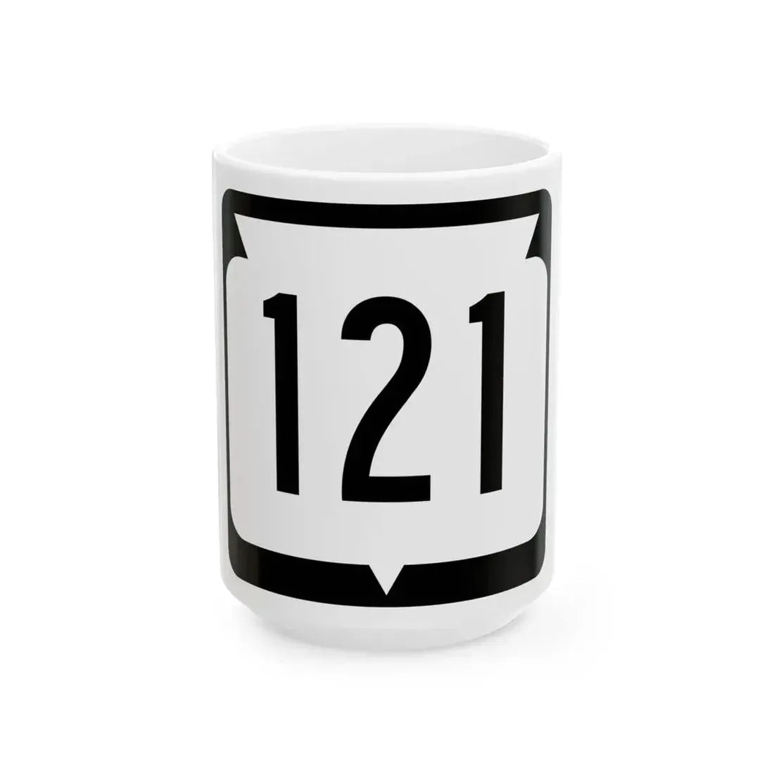 WIS 121 (Wisconsin) (Road Sign) White Coffee Mug 15oz - Go Mug Yourself