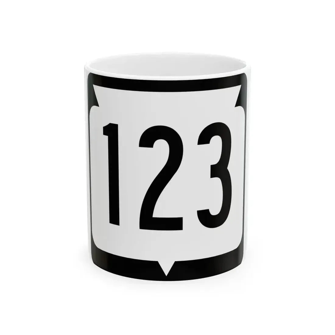 WIS 123 (Wisconsin) (Road Sign) White Coffee Mug 11oz - Go Mug Yourself