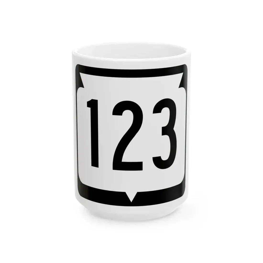 WIS 123 (Wisconsin) (Road Sign) White Coffee Mug 15oz - Go Mug Yourself